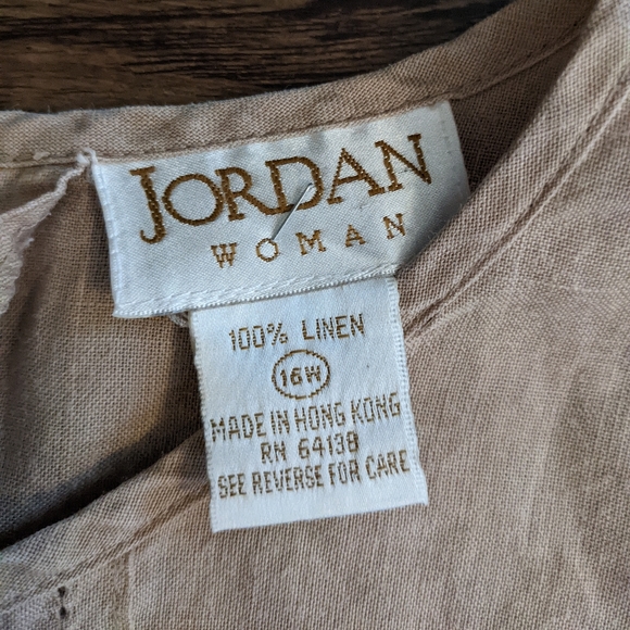 Tan Linen Top Size 16W - Picture 3 of 10